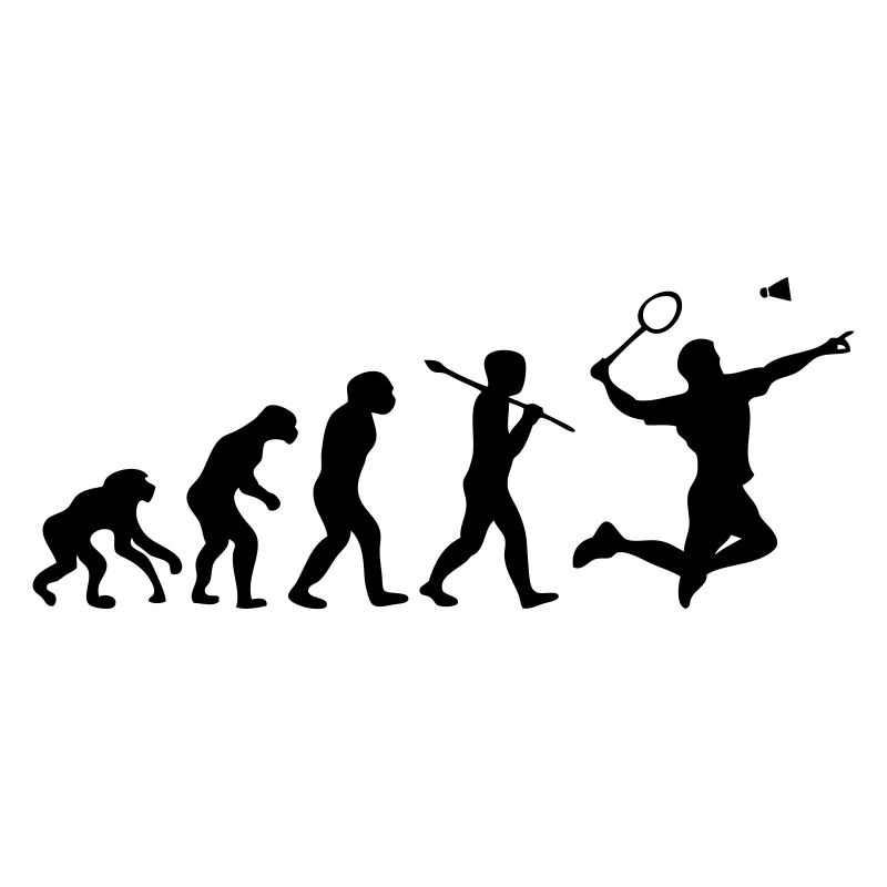 Evolution de l'homme jouant au badminton.
