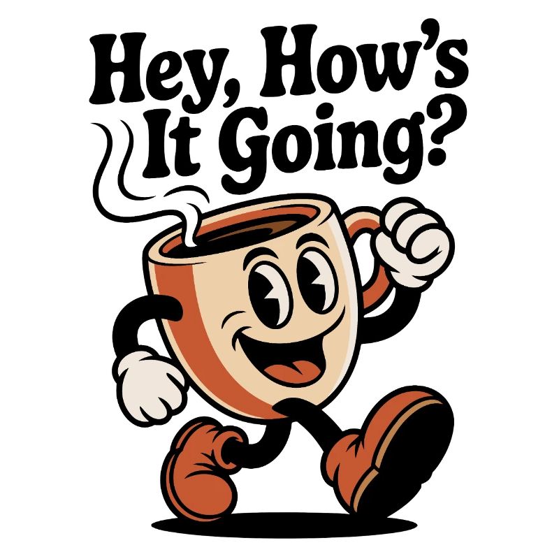 Running Coffee Mug Mascot