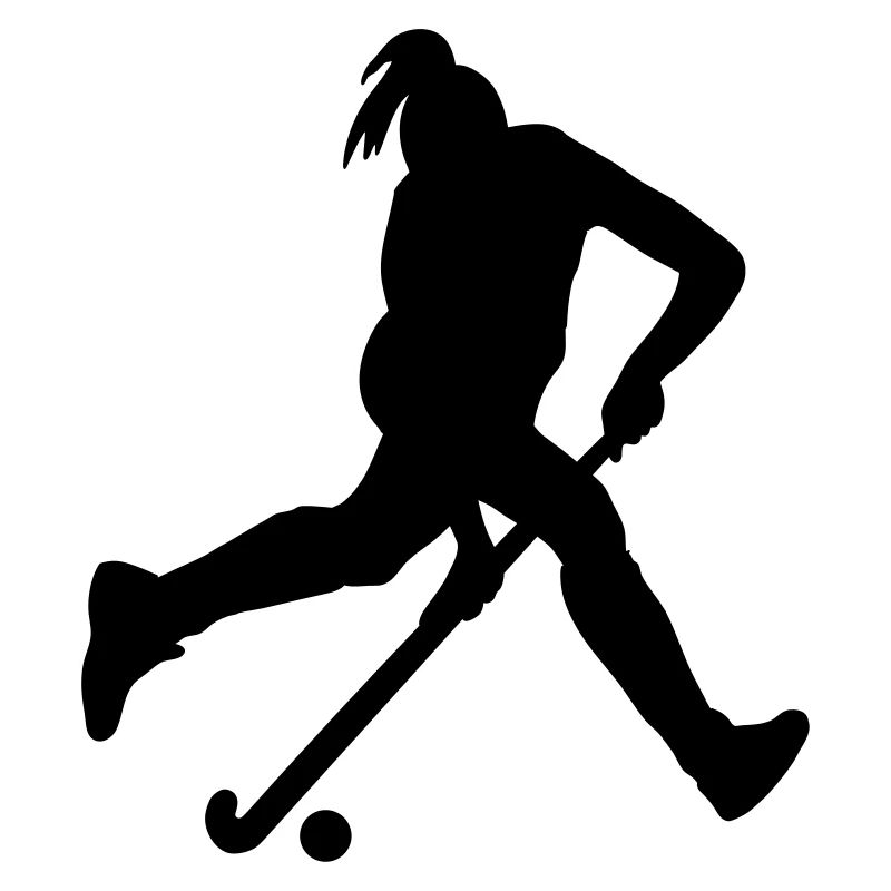 étoile de hockey avec balle sur le bâton en cours d'exécution 1 couleur