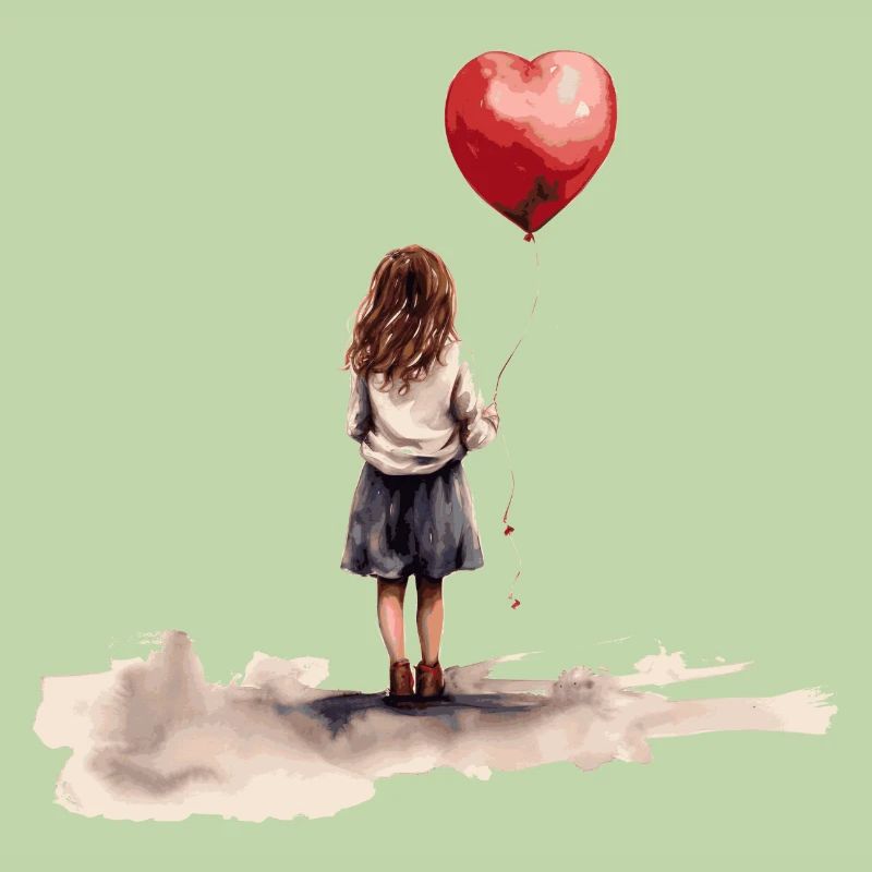 Mädchen mit Herzballon