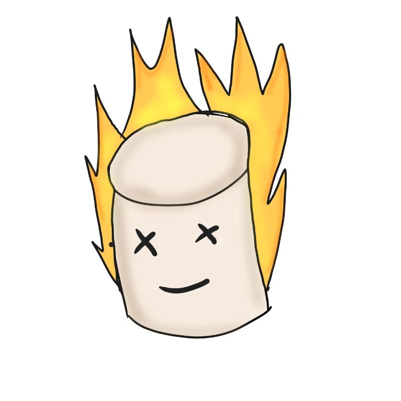le feu de marschmellow brûle