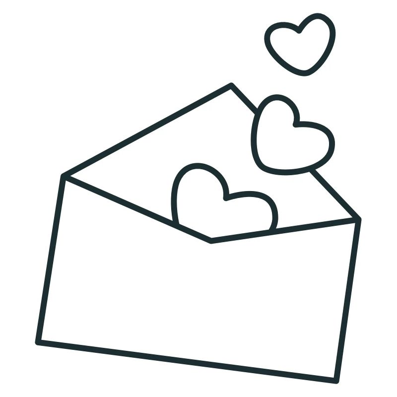 enveloppe avec des cœurs