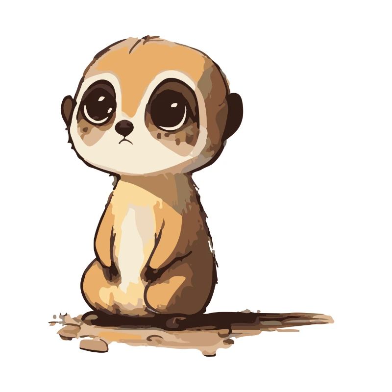 Comic Cute Kawaii Sticker Erdmännchen Hörnchen