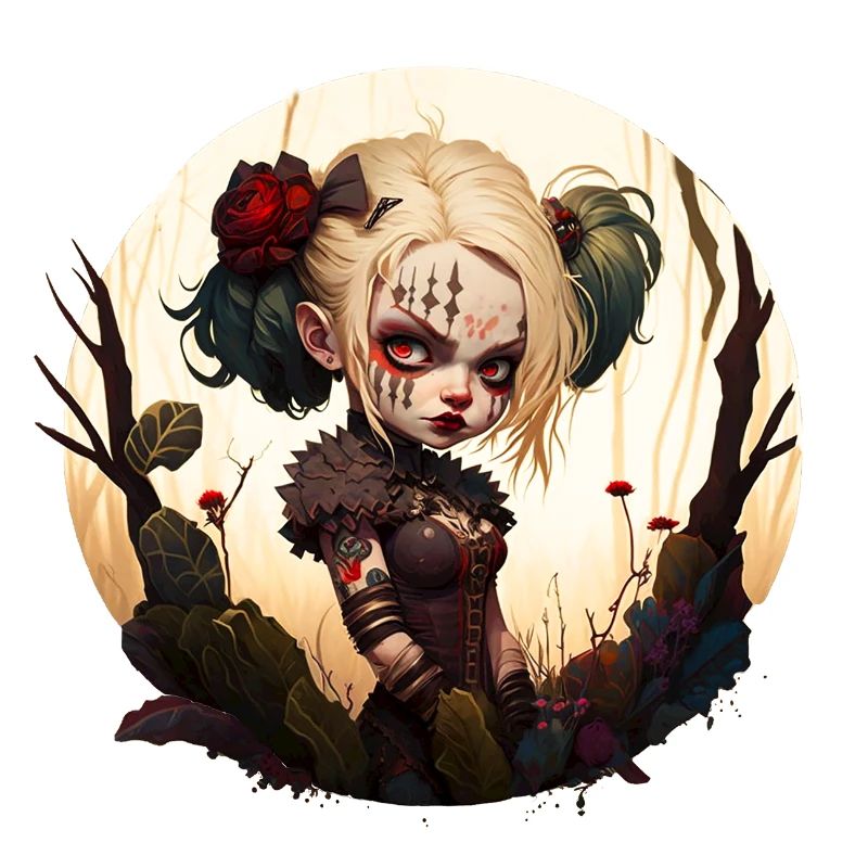 Dämonisches Mädchen mit Tattoo
