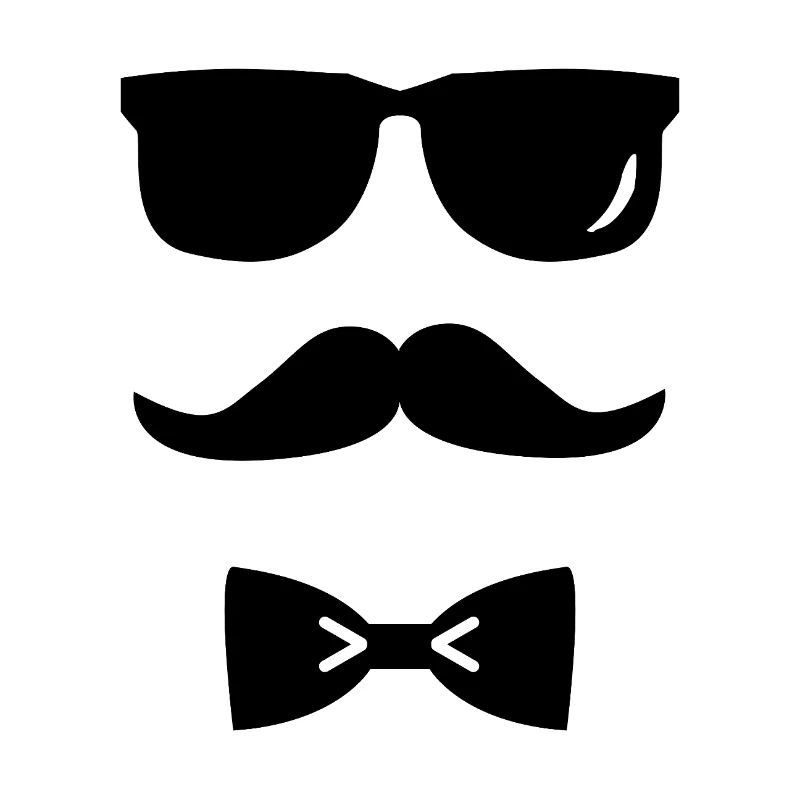 Stylischer Bart mit Sonnenbrille & Fliege