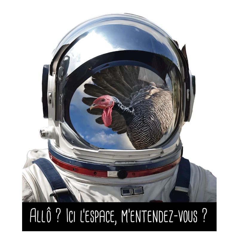 Astronaut trifft einen Truthahn
