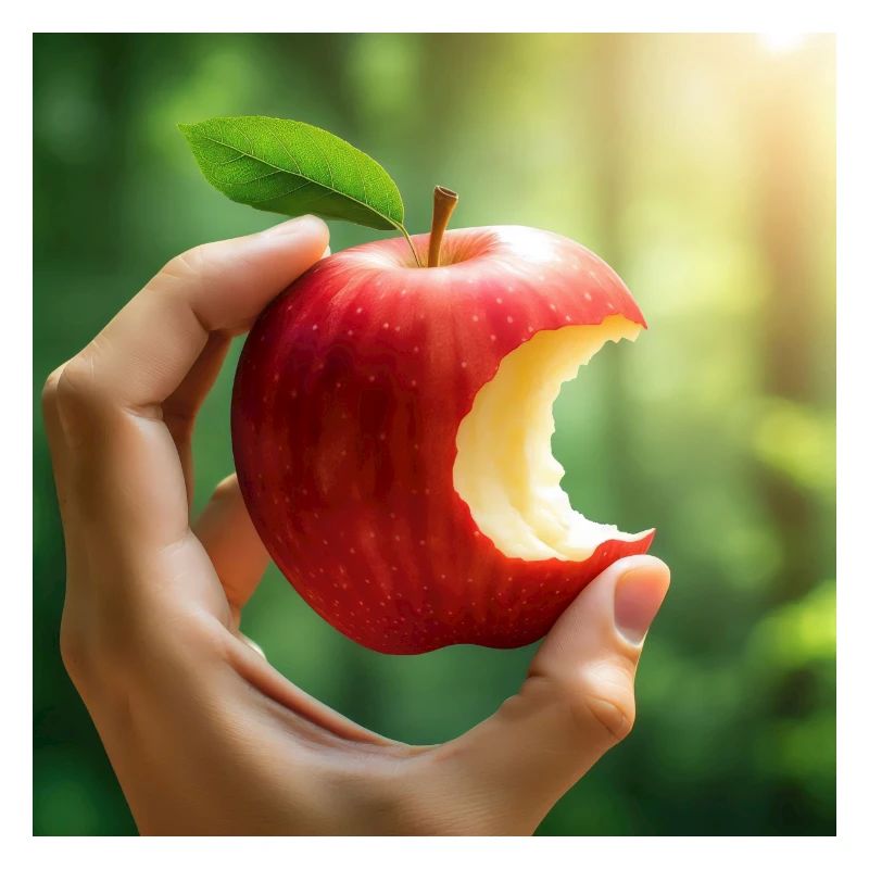 Ein Apfel in der Hand