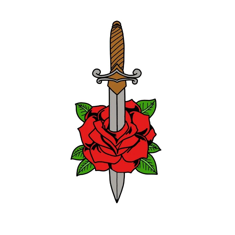 Dagger stings through a rose