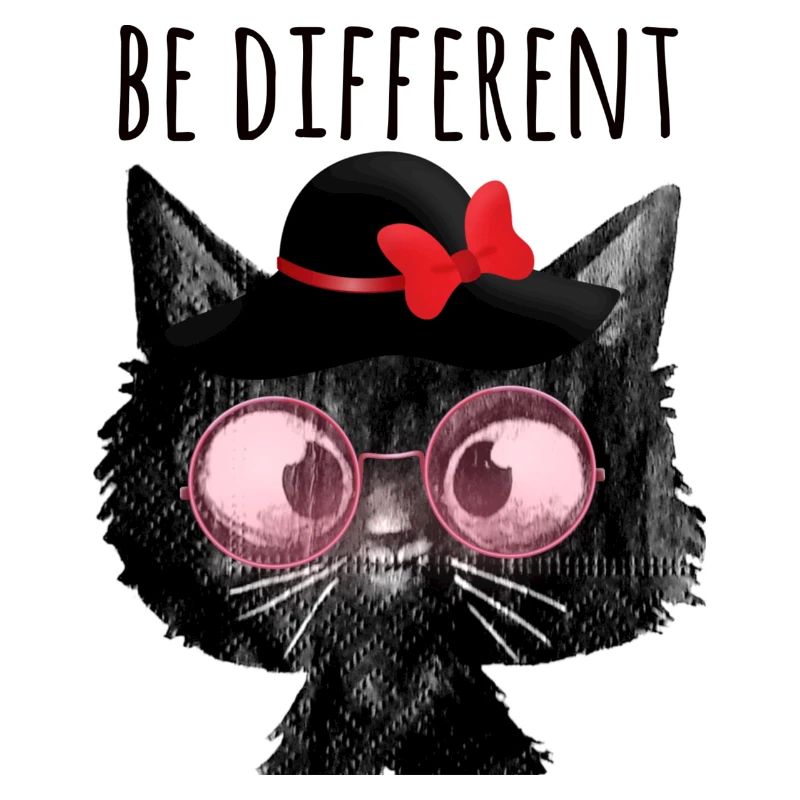 Soyez différent, chat, girly, lunettes de soleil, cœurs