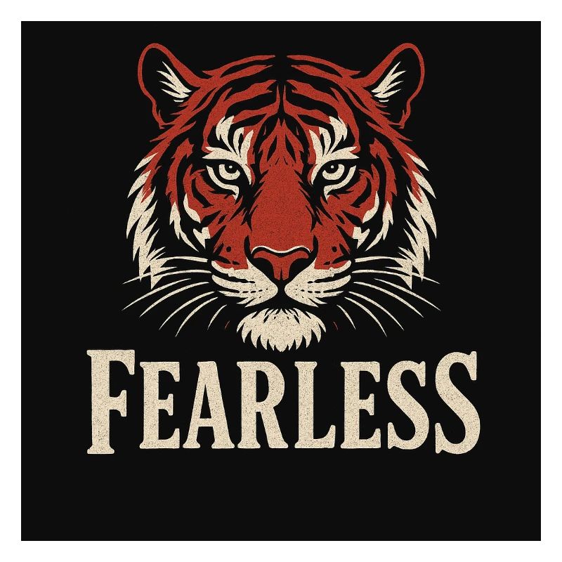 Tigre effronté avec texte intrépide