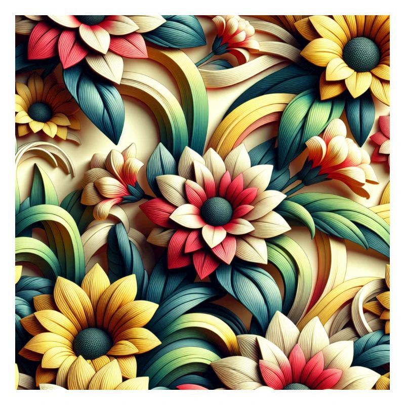 Blumenmuster 3D Effekt