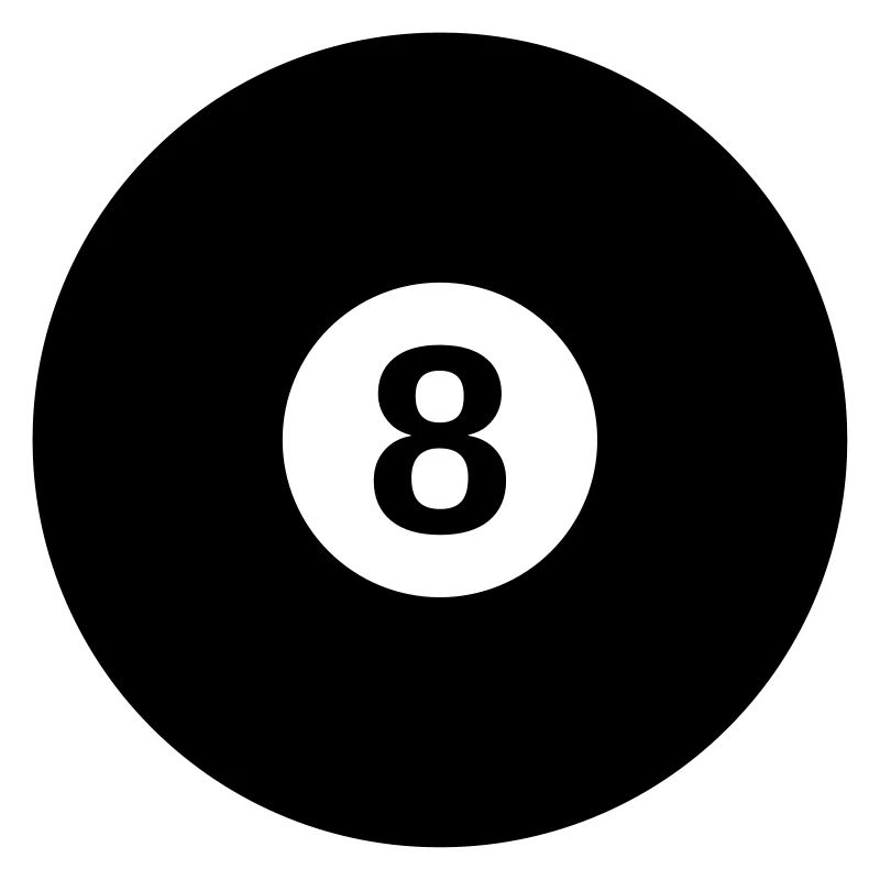boule de billard noire avec le numéro 8