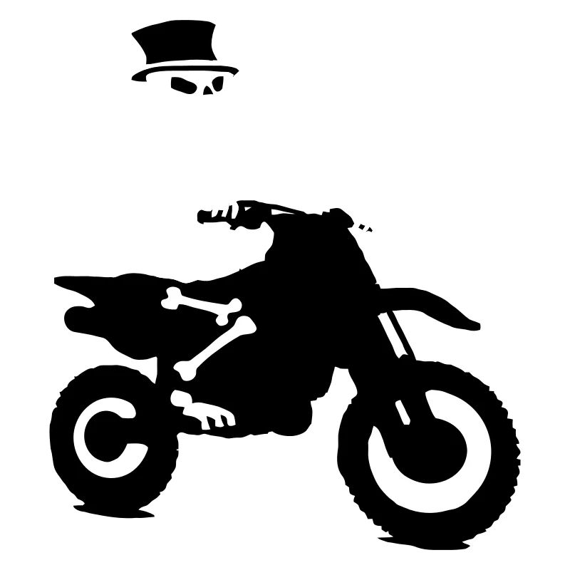 Skeleton with cylinder engine driving cross Bik