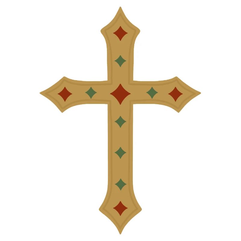 Croix d’or avec incrustations de gemmes