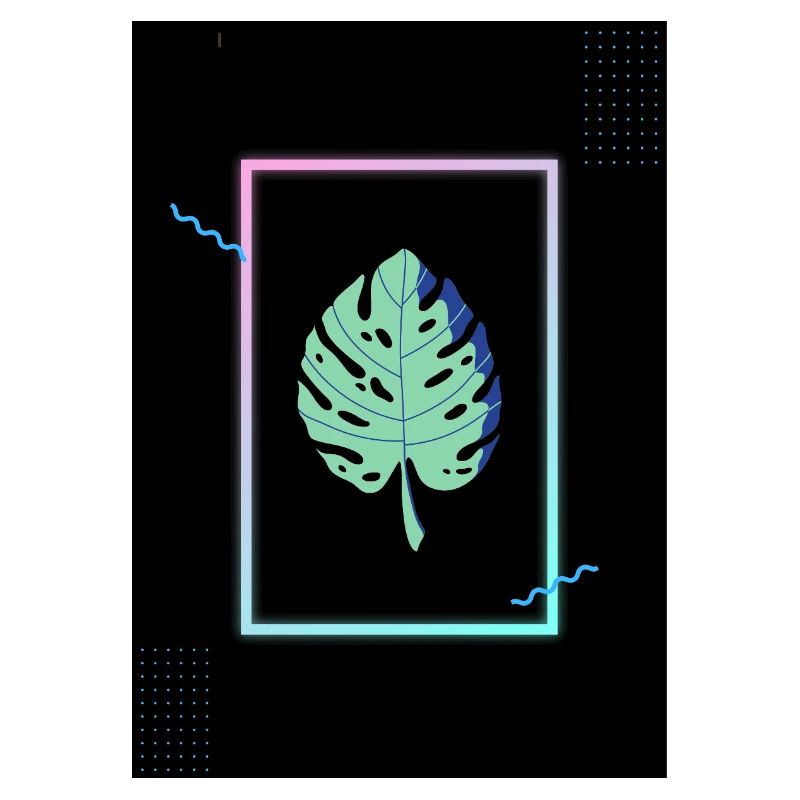 Monstera Neon Frame