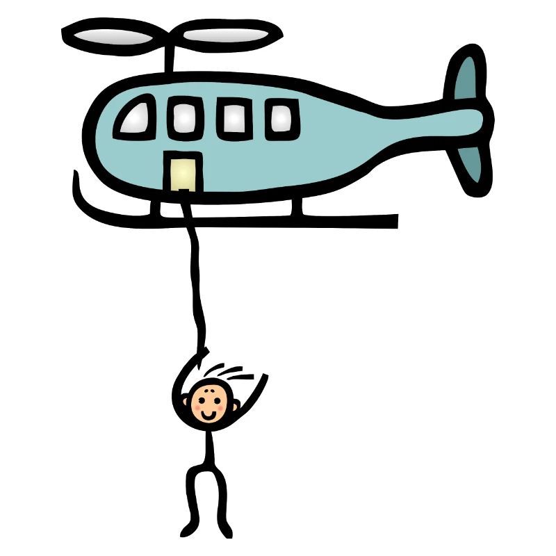 Rappelling Climbing on a helicopter