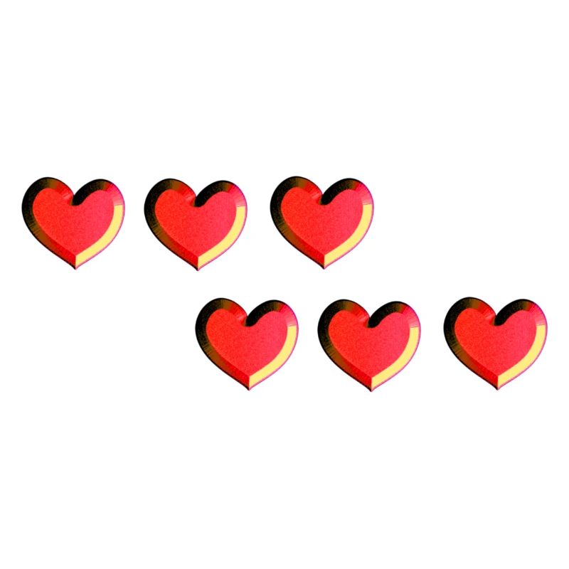 six hearts red glitter pattern