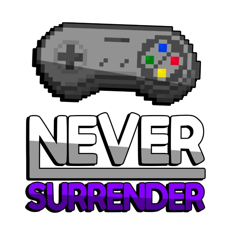 NEVER SURRENDER (Lila) + SNES Controller - Gaming