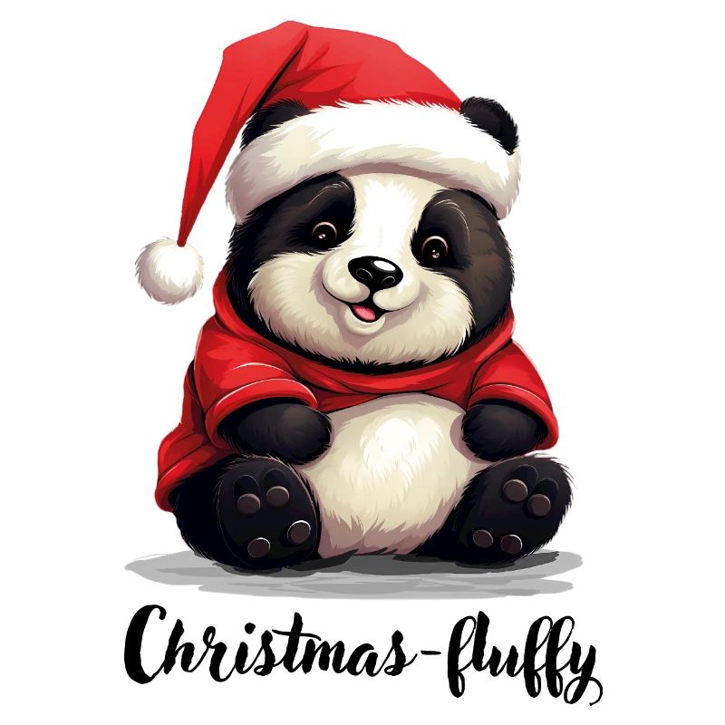 Christmas, Panda bear, chubby panda, fluffy