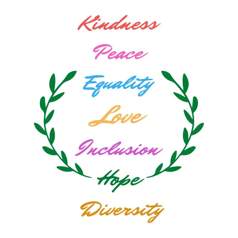 Kindness Peace Equality Love Inclusion Hope Divers