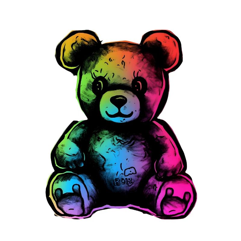 Rainbow teddy bear