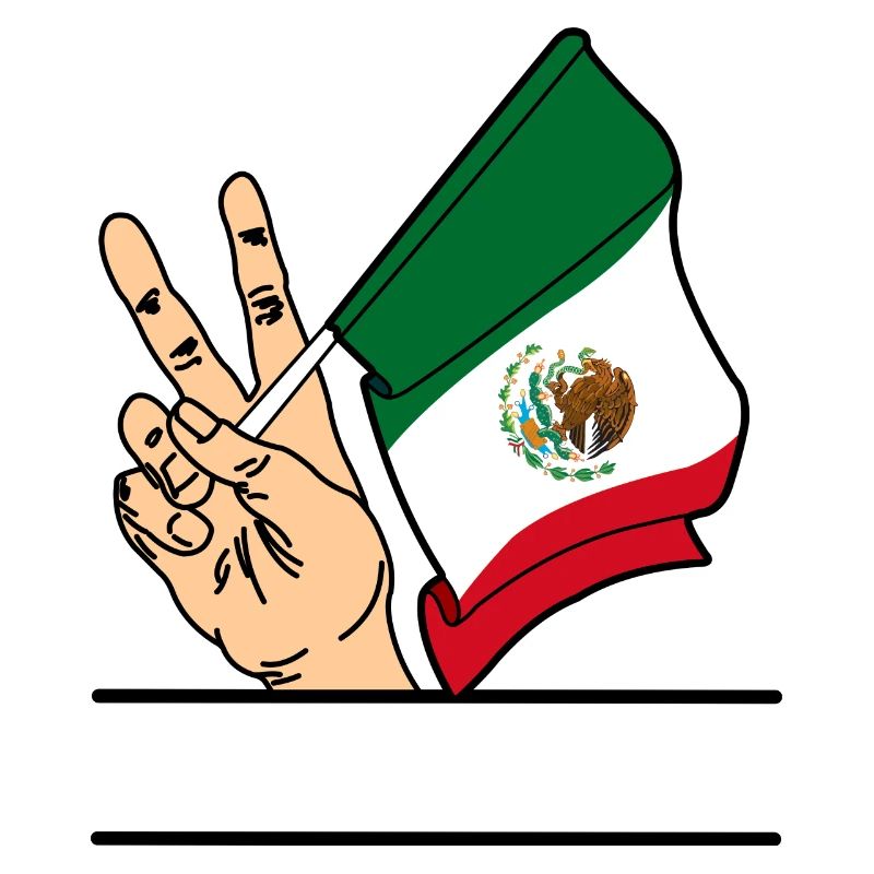 Flagge Mexiko Friedenszeichen Textraum