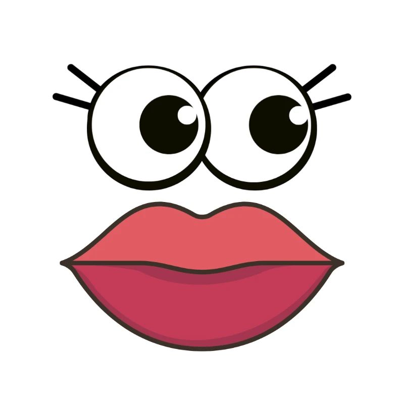 Comic face mit schönen Lippen