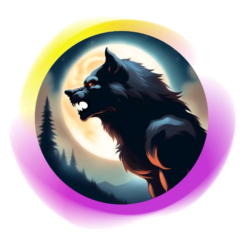 Werwolf liebt den Mond