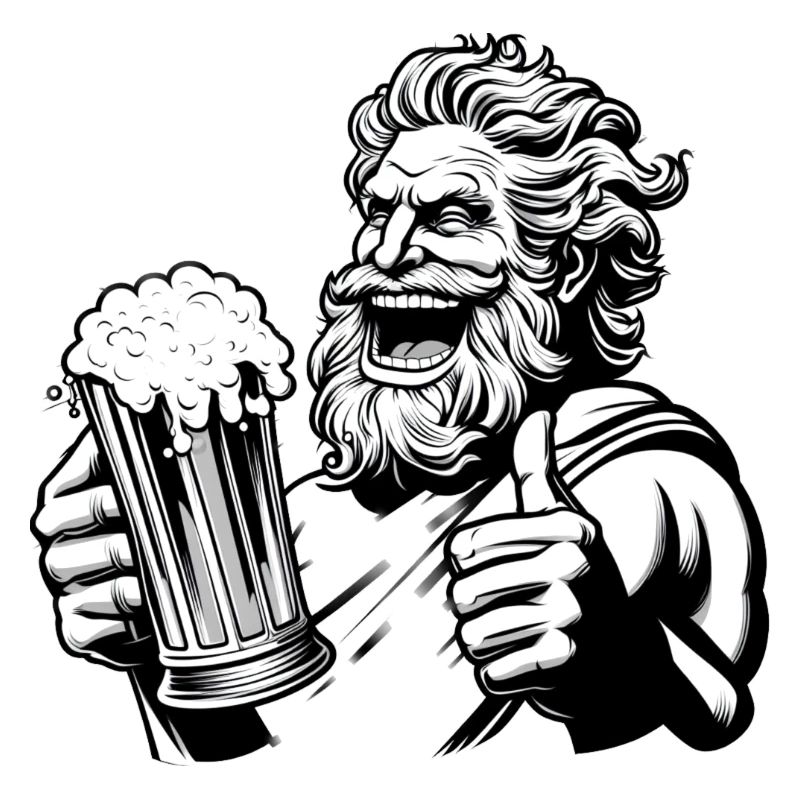 Zeus mit Bier
