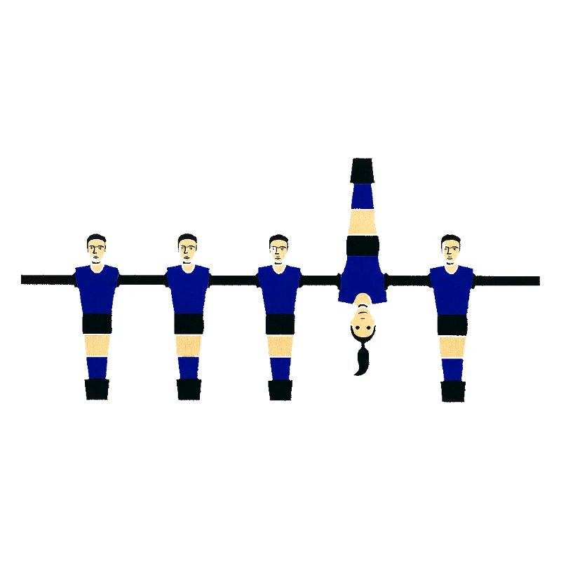 Stilisierte blaue Figuren