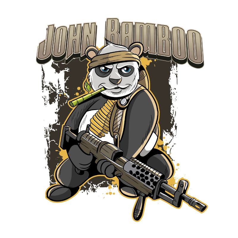 John Bamboo Panda Bear Soldier Nerd Geek Gift