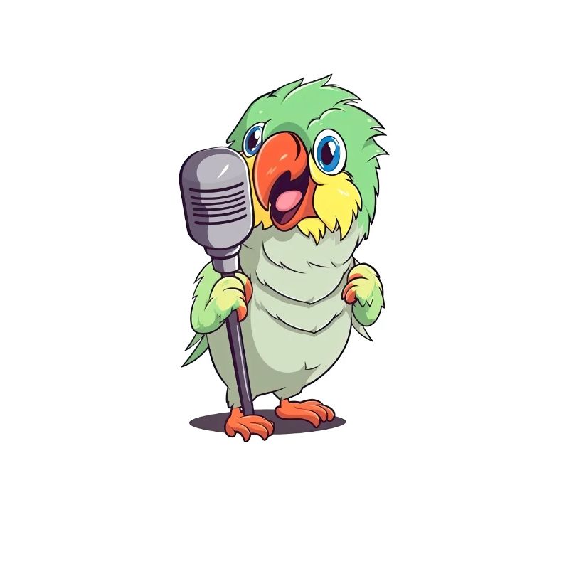 Comic bird rocks the microphone - Bunte