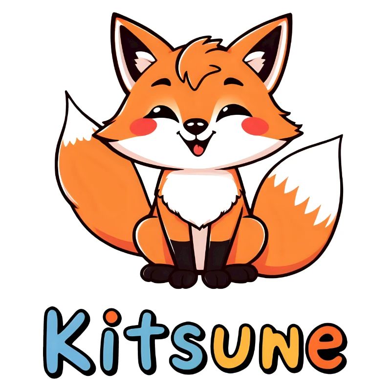 Renard orange vif à queue blanche