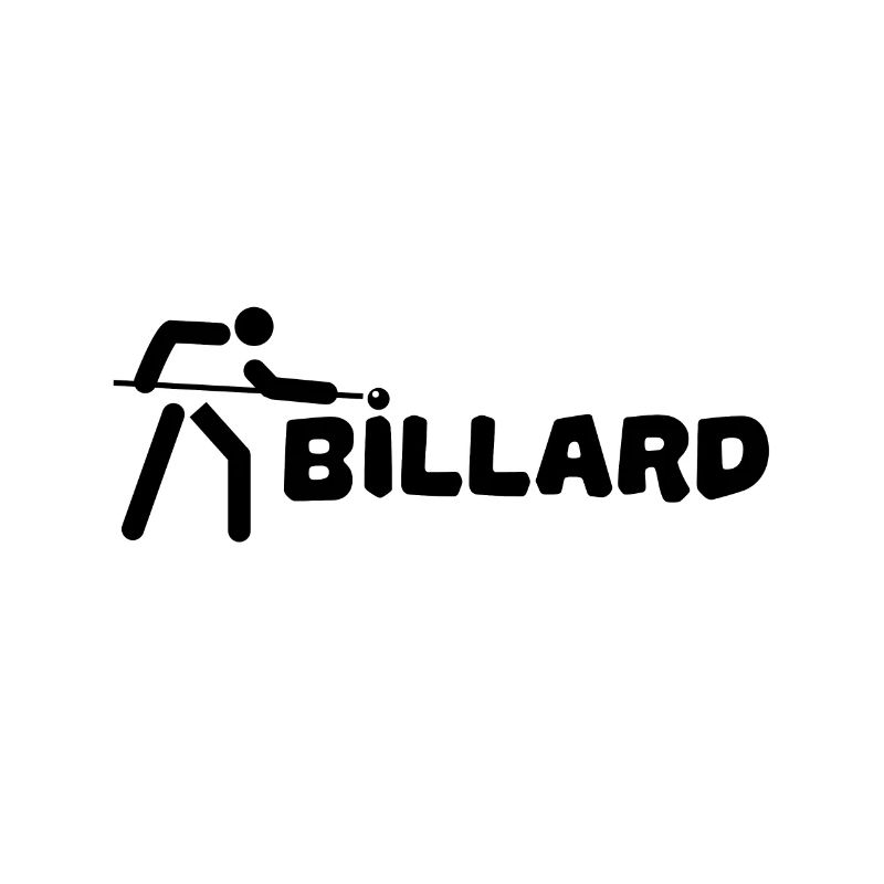 Billard Spieler mit 8Ball und Queue in Schwarz