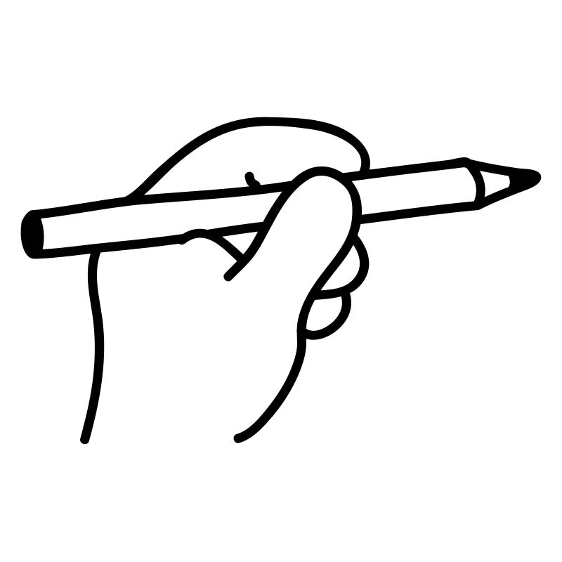 Hand hält einen Stift