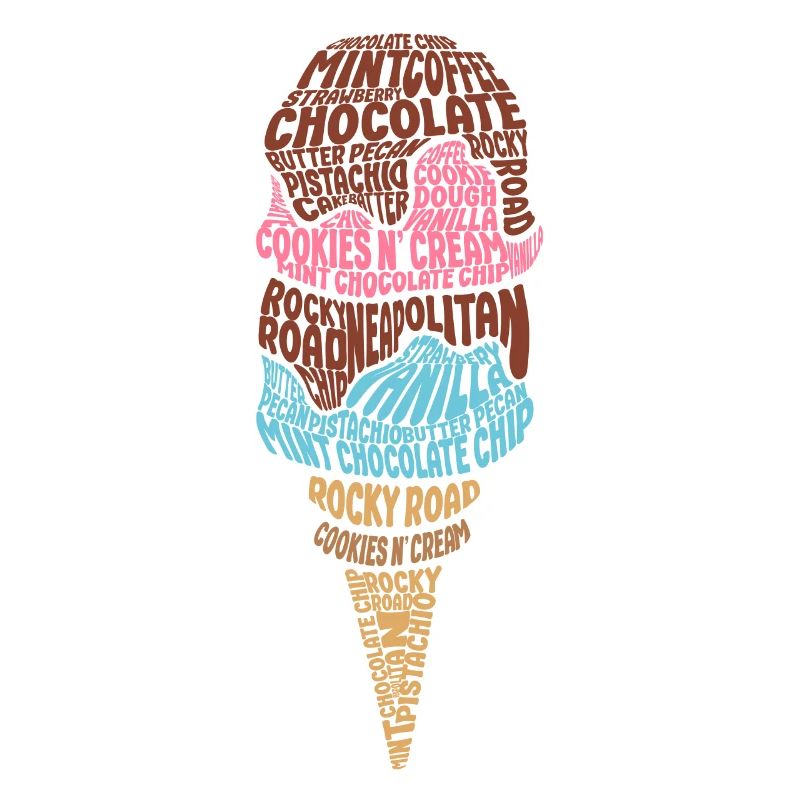 Crème glacée Word Cloud Cone