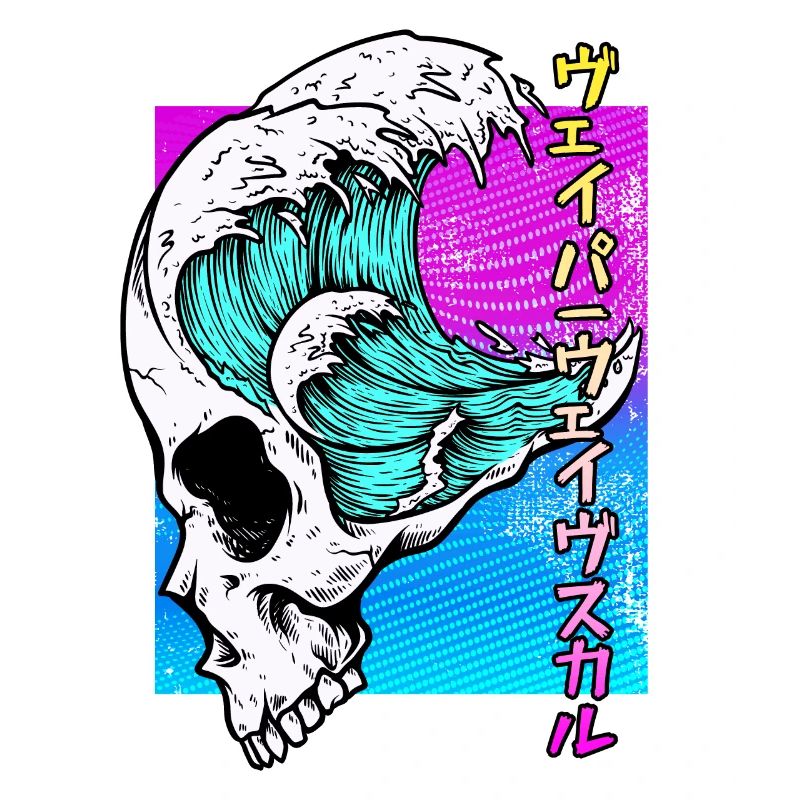 Skull Vaporwave Synthwave