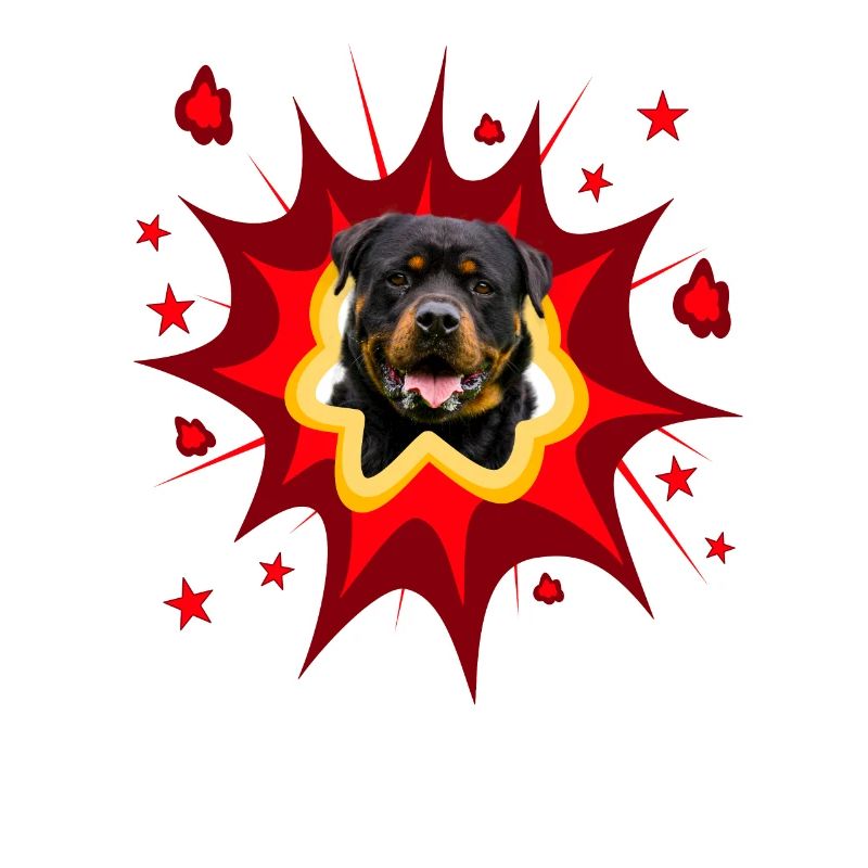 Conception de chien comique - Pow - Rottweiler