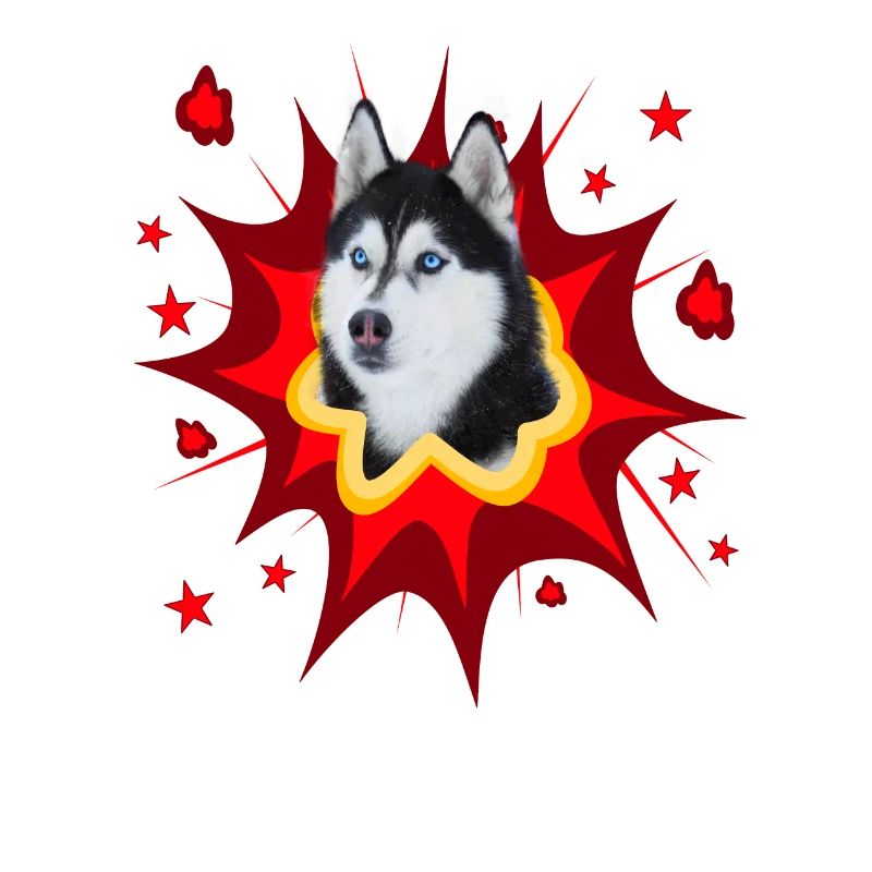 Conception de chien comique - Pow - Husky