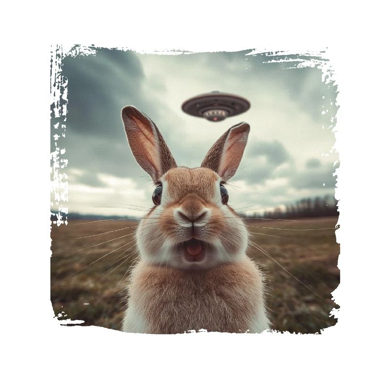 Lustiger Hase Selfie Ufo Meme Geschenk