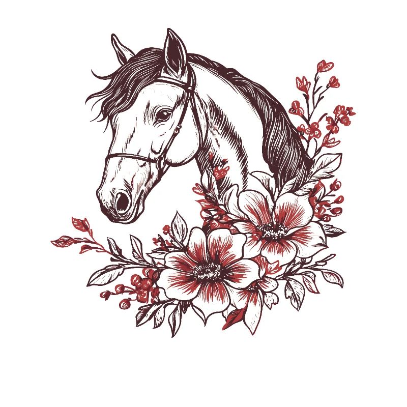 Pferd mit Blumen