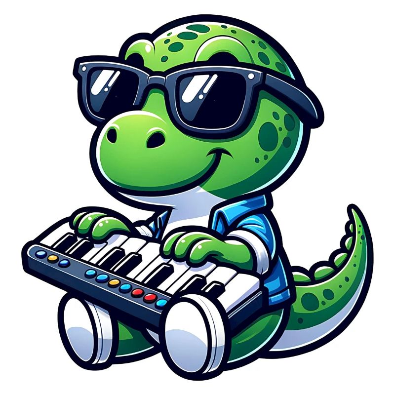 Dino Claviériste Cute Design