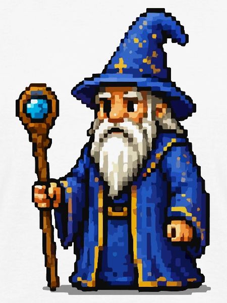 Blauer Zauberer Pixelheld
