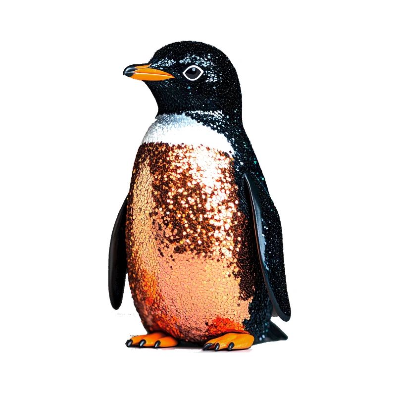 Pinguin,Pailletten,Glitzer,gold,schwarz