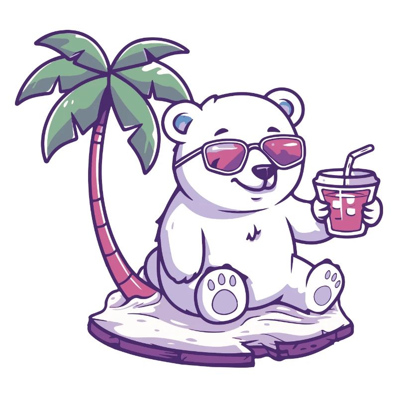 Polar Bear Summer Beach Comic