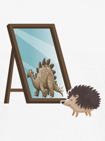 Herbst-Motivation Igel selbstbewusst Spiegelbild