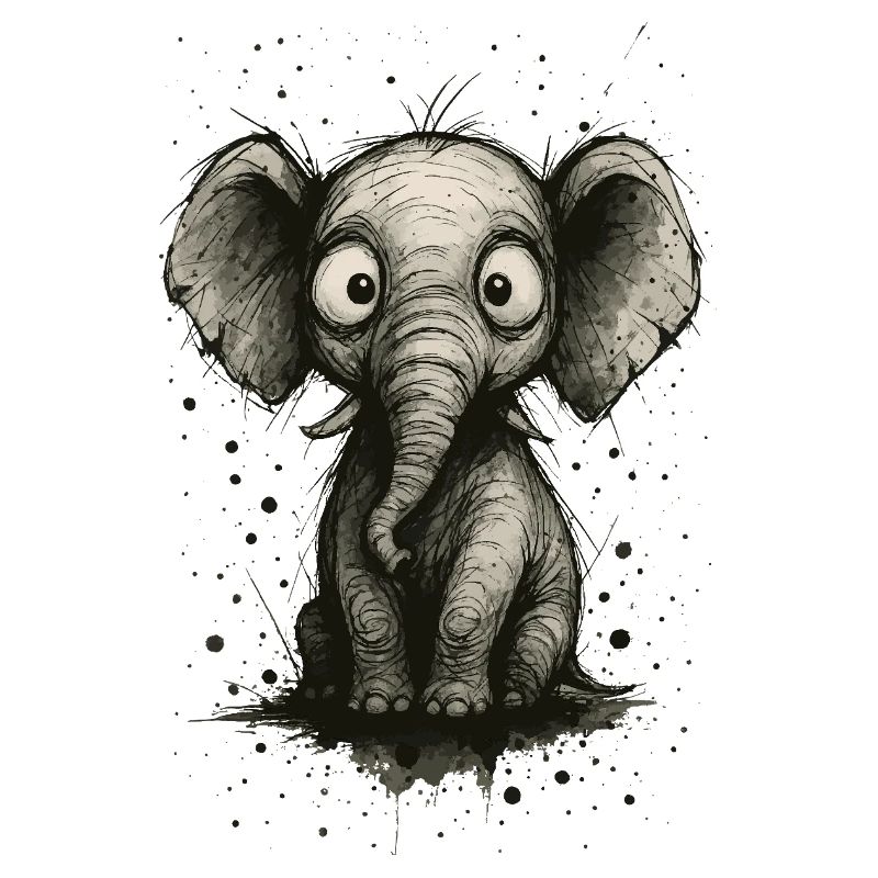 Drôle d’éléphant avec de grandes oreilles – éclaboussure de bande dessinée