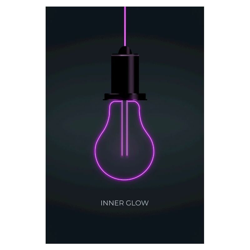 Inner Glow Neon Light Bulb Poster
