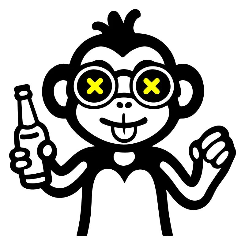 Monkey Drinking Funny Beer