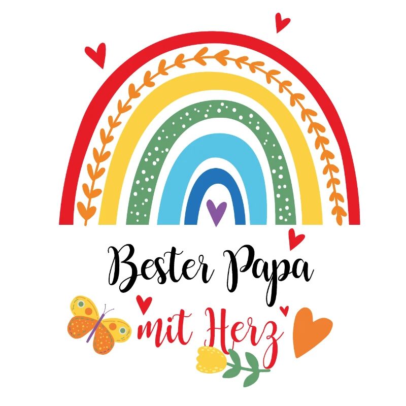 Bester papa mit Herz Regenbogen